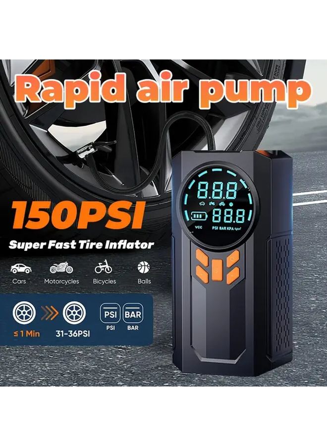 Multifunctional Air Pump Portable Jump Starter With Aviation Bag Tire Inflator Wireless Charging - Image 2